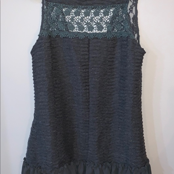 Long crocheted sweater with tie closure. - Picture 2 of 4